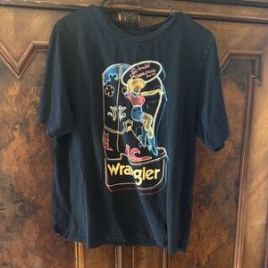 Wrangler Black Tee with Vibrant Graphic